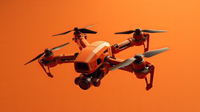 Autonomous drones solid color background