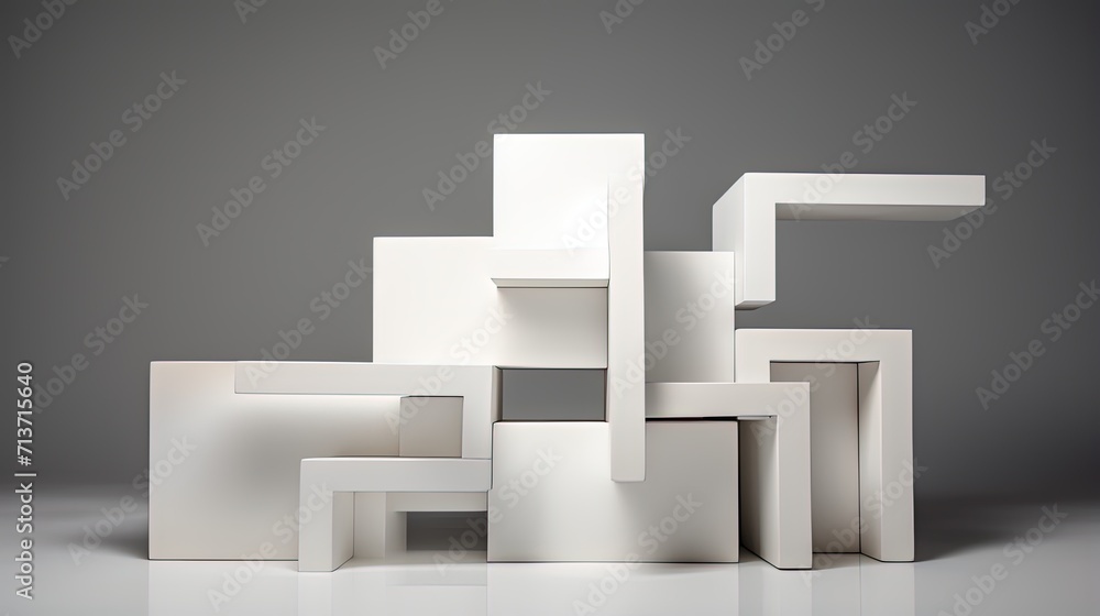 Poster cubic formations with a minimalistic design emphasizing simplicity and elegance