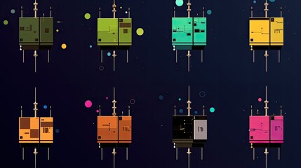 Cubesat communication protocols solid color background