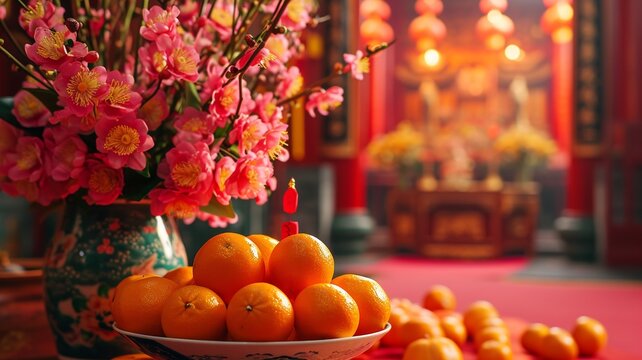 photo of offerings during the Chinese New Year festival