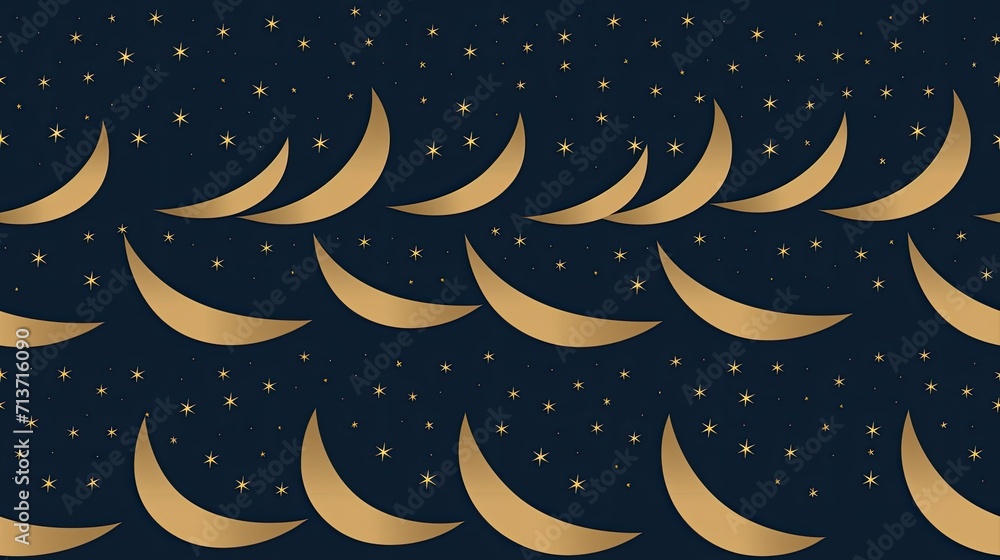 Aufkleber patterns created using a repeated moon and star motif