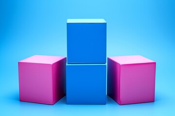 Fototapeta premium Design mockup. 3D rendering geometric shapes, perfect for premium product display. Generative AI