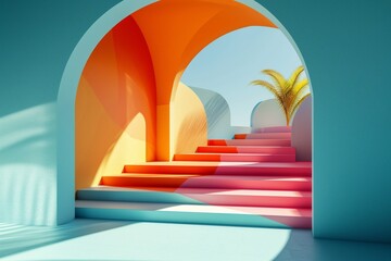 Design mockup. 3D rendering geometric shapes, perfect for premium product display. Generative AI