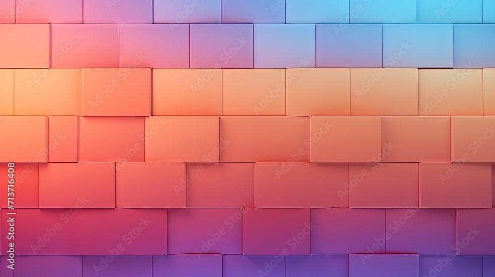 Poster rectangular tiles with a gradient color transition