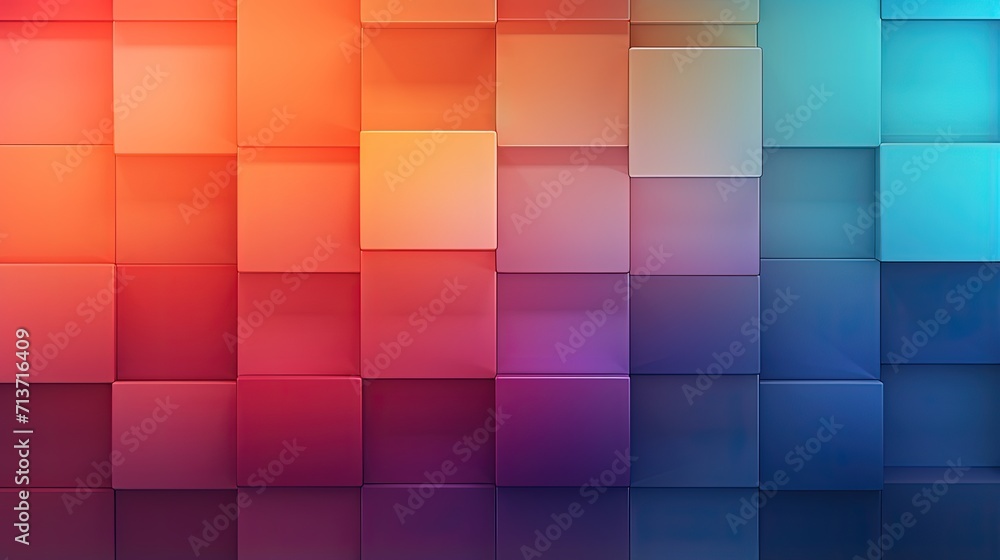 Poster rectangular blocks with gradient color transitions