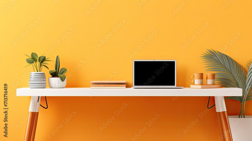 Aufkleber remote work technology redefining office boundaries solid color background