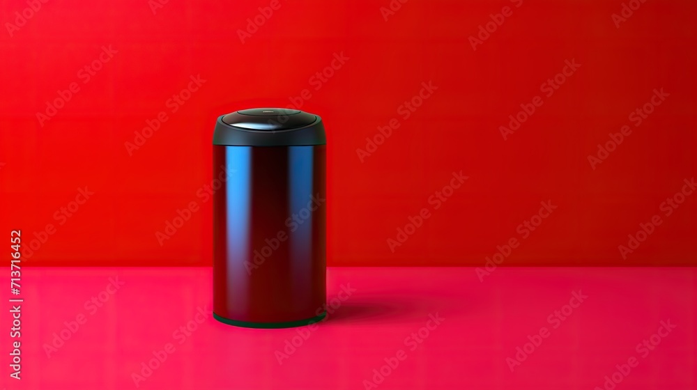 Poster sensor enabled smart waste disposal solid color background