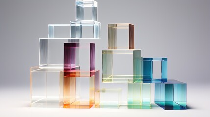 Rectangular prisms in a stacked formation