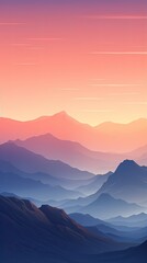 Serene mountain range at sunrise wallpaper for the phone