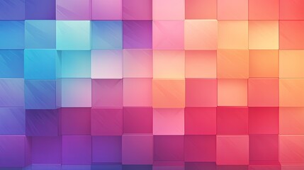 Squares with a gradient color transition creating a smooth and seamless blending of hues