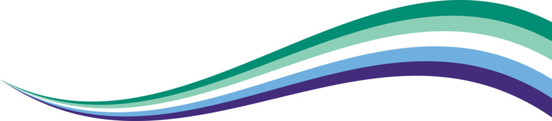 Obraz premium Green, white, blue and purple colored curved line icon, as the colors of the gay man flag. LGBTQI concept. Flat design illustration. 