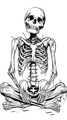 Skull Line Art Illustration
