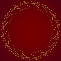 Dragon illustration Red gold luxury Round frame element Chinese new year 2024 square, bordir copy space Chinese template, Chinese background blank red gold