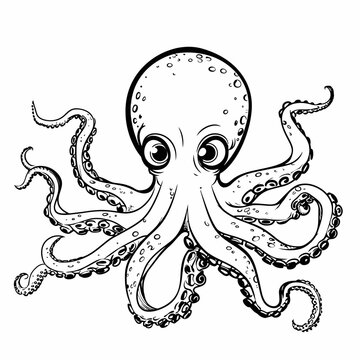 Octopus Line Art Illustration