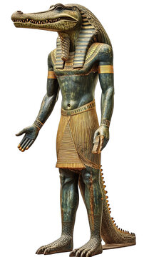 Sobek God Of Egypt, Crocodile Head Isolated