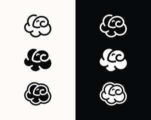 creative sheep line simple logo design