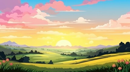 beutiful nature landscape mountain view background illustration