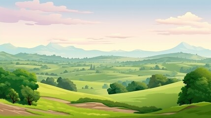 Fototapeta na wymiar beutiful nature landscape mountain view background illustration