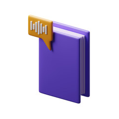 Audio book 3d illustration