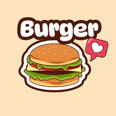 Burger restaurant cartoon banner. - Vector.