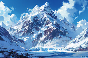 絵画的な自然系の背景背景のイラスト(AI generated image)