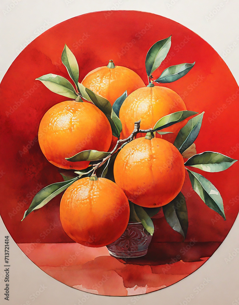 Wall mural chinese orange 1