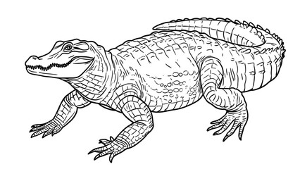 Obraz premium Crocodile LIne Art Illustration