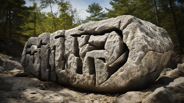 word carved in stone granite