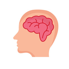 human head with brain illustration