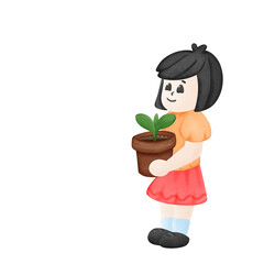 person with a plant