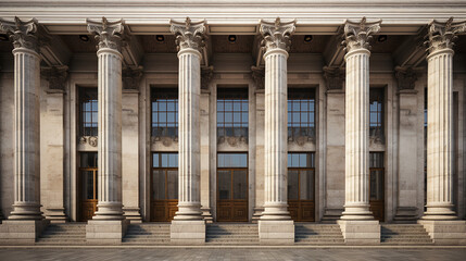 historical facade with large columns - obrazy, fototapety, plakaty