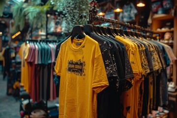 Obraz premium etalase t shirt at inside store professional photography