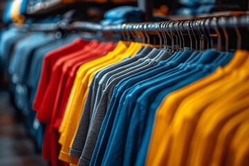 etalase t shirt at inside store professional photography