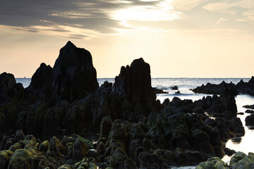 根本海岸夕景