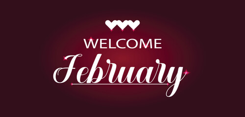Welcome February Text illustration Design © Samia Razziq