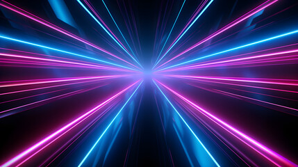 Surreal Expedition: Futuristic Blue and Pink Neon Speedscape Dreams