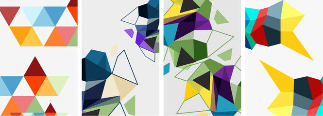 Triangle geometric abstract backgrounds. Vector illustration For Wallpaper, Banner, Background, Card, Book Illustration, landing page