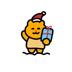 Naklejka premium Christmas cartoon characters suitable for Christmas decorations, stickers, year-end theme content, backgrounds