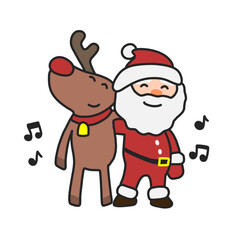 santa claus with reindeer