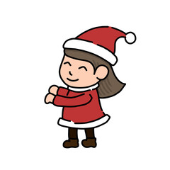 girls in Christmas costumes dancing