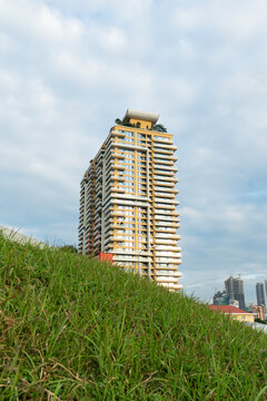 Building behind the grass