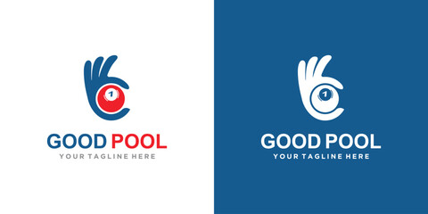 Billiards vector template logo. Suitable for poll logo designs. billiard ball hand symbol