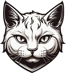cat illustration, design for logo, t-shirt, sticker. ai generative images