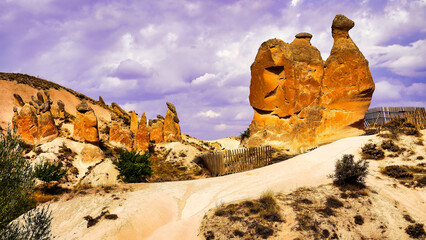 Famous Camel Rock or Chicken Rock in Imaginary Valley or Devrent Valley near Goreme,Cappadocia...