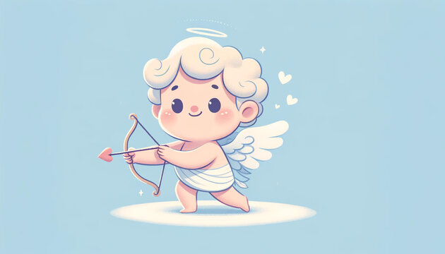 cute cupid, picture for valentine's day, angel and heart