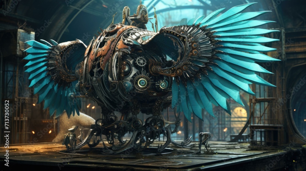 Poster an image of a large bird with wings. generative ai.