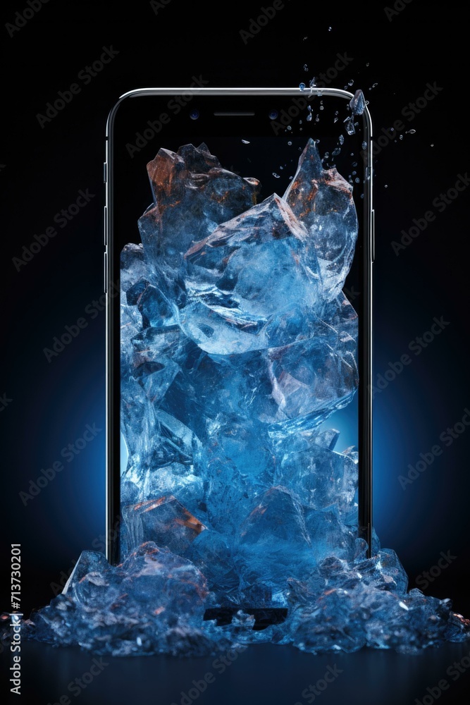 Poster An  with ice on it. Generative AI.