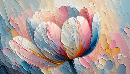 Abstract tulip pastel colorful background, The image created is an artistic representation titled. Vibrant Nature-Inspired. Artistic Display