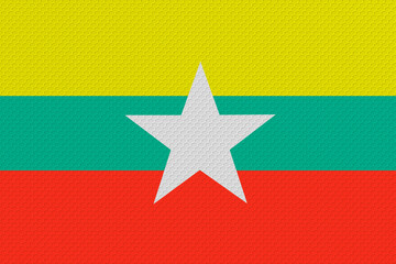 National flag of Myanmar. Background with flag o Myanmar.