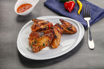 Buffalo grilled chicken wings barbecue